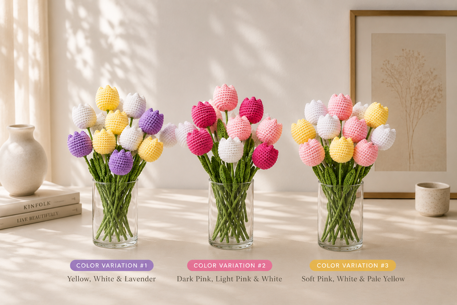 Virstoni® Handcrafted Crochet Tulips