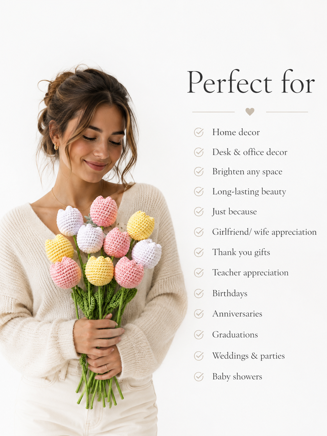 Virstoni® Handcrafted Summer Crochet Tulips