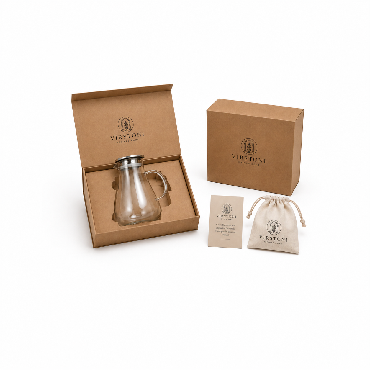 Virstoni® Elegant Glass Pitcher