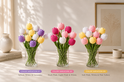 Virstoni® Handcrafted Crochet Tulips